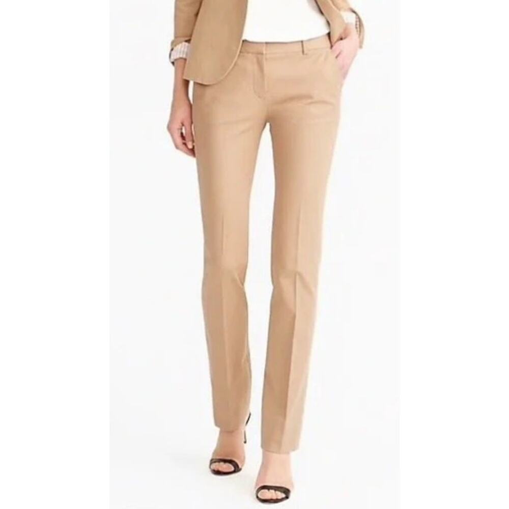 J.Crew Pants WMNS 4 Tan Campbell Mid Rise Straight Bi-Stretch Business Casual